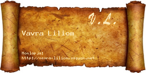 Vavra Liliom névjegykártya